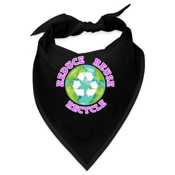 Reduce Recycle Umweltliebe Umweltschutz - Bandana - Schwarz - Vorne
