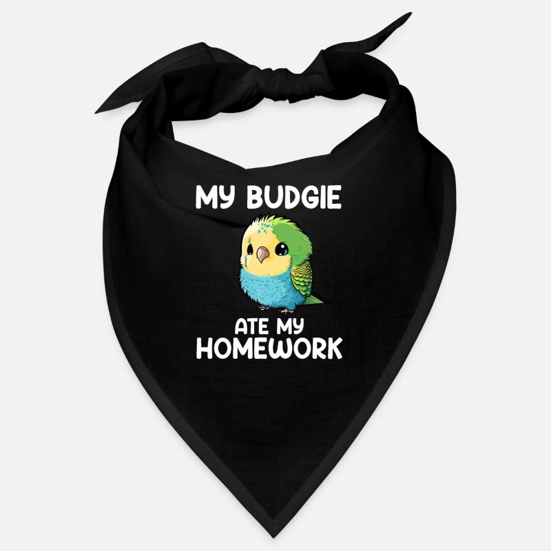 budgerigar parakeet, Budgie - Bandana - Schwarz