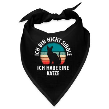 Katzen Mama Ich bin nicht Single Damen - Bandana - Schwarz - Vorne