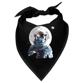 Astronaut Full Moon Galaxy Spaceman Astronomy - Bandana - Schwarz - Vorne