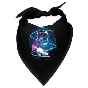 Galaxy Astronaut Full Moon Astronomy Space Science - Bandana - Schwarz - Vorne