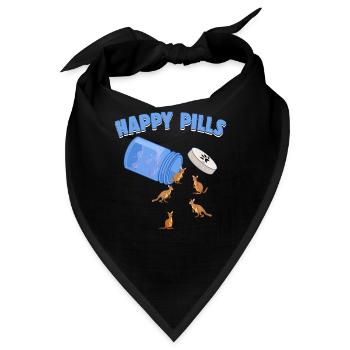 Happy Pills Wallabys Lustige Wallaby-Liebhaber Humor - Bandana - Schwarz - Vorne