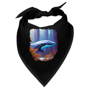 Surrealismus Kunst Wal im Wald - Bandana - Schwarz - Vorne