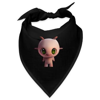 Gamer's Perfect Illustration - Cute Colorful Gekko - Bandana - Schwarz - Vorne