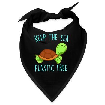 Rette die Erde Keep the Sea Plastic free - Bandana - Schwarz - Vorne