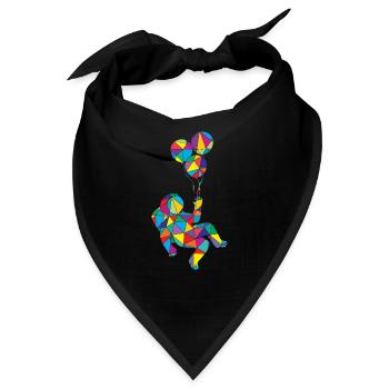 Low Poly Astronom Poly Astronaut - Bandana - Schwarz - Vorne