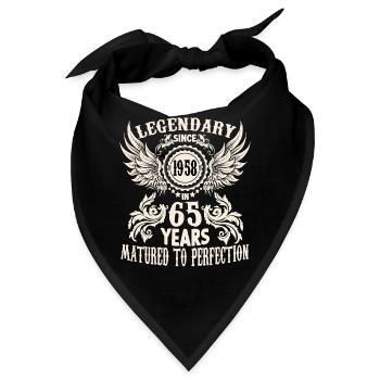 65 Jahre Geburtstag Ehrentag Wiegenfest Sprüche - Bandana - Schwarz - Vorne