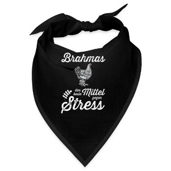 Brahma Hühner I Chicken Geflügel Motiv für - Bandana - Schwarz - Vorne
