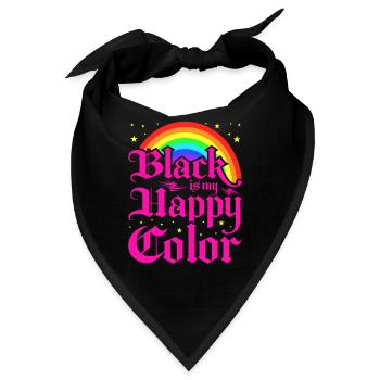 Black Is My Happy Color, Gothic Pink Emo Goth - Bandana - Schwarz - Vorne