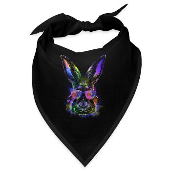 Cooler Osterhase Frohe Ostern Bunny - Bandana - Schwarz - Vorne