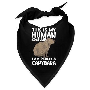 Capybara Nagetier - Bandana - Schwarz - Vorne
