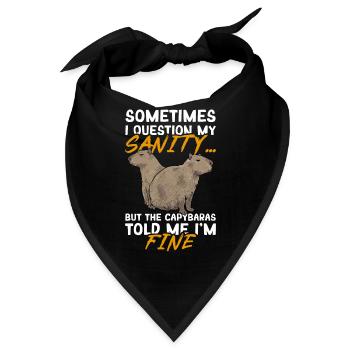 Capybara Nagetier - Bandana - Schwarz - Vorne