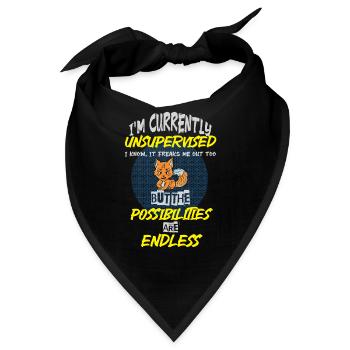 I am currently unsupervised - Bandana - Schwarz - Vorne