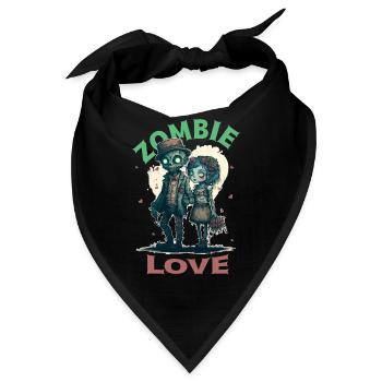 Zombie Love Cute Horror Undead Couple Valentine's - Bandana - Schwarz - Vorne