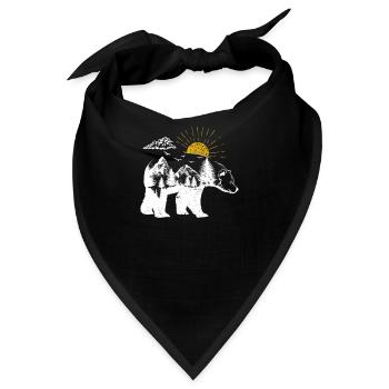 Erforschen Bär Gelbe Sonne Natur Lustig Geocaching - Bandana - Schwarz - Vorne