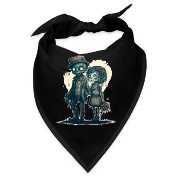 Creepy Zombie Undead Couple Steampunk Horror Valen - Bandana - Schwarz - Vorne
