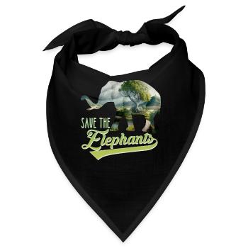Save the Elephants Artenschutz bedrohte Arten - Bandana - Schwarz - Vorne