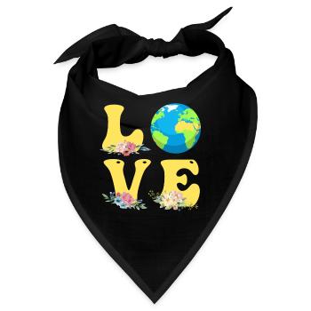 Save the Earth LOVE Mission Erde Umweltschutz - Bandana - Schwarz - Vorne
