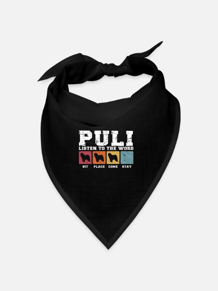 Puli écoute le mot - Bandana - noir - Devant