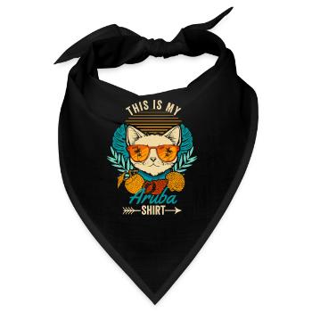 This is my Aruban Shirt Retro Cat Aruban Summer - Bandana - Schwarz - Vorne