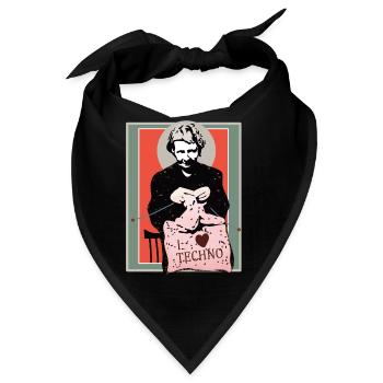 Techno Nähkunst Illustration - Bandana - Schwarz - Vorne