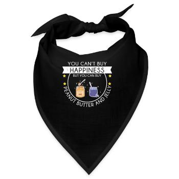 Erdnussbuttergelee Can't Buy Happiness Lustiger - Bandana - Schwarz - Vorne