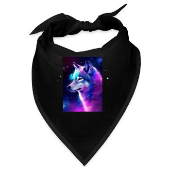 Wolf Galaxie Weltraum Grafik Wolf Lover - Bandana - Schwarz - Vorne