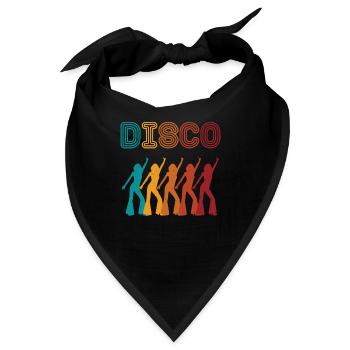 Disco Queens Retro 80er 70er 90er Jahre Vintage - Bandana - Schwarz - Vorne
