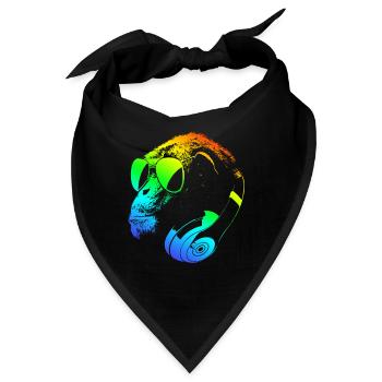 DJ Ape Gorilla Monkey Music Techno Monkey - Bandana - Schwarz - Vorne