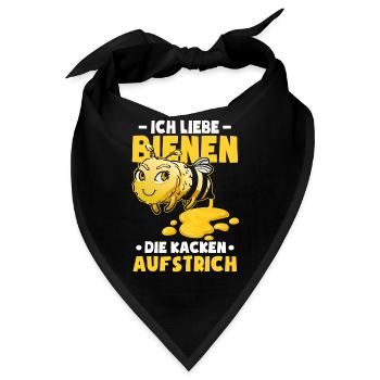 Ich liebe Bienen die kacken Aufstrich - Bandana - Schwarz - Vorne