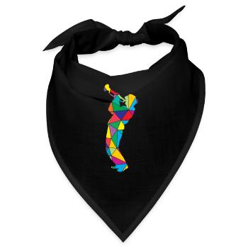 Low Poly Polygon Trompete - Bandana - Schwarz - Vorne