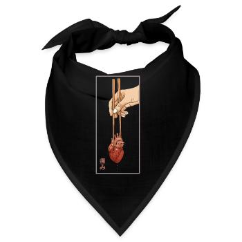 Vaporwave Japan Art Menschliches Herz - Bandana - Schwarz - Vorne