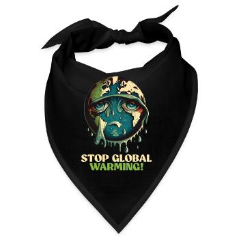 Erderwärmung Rette die Erde Artenschutz - Bandana - Schwarz - Vorne