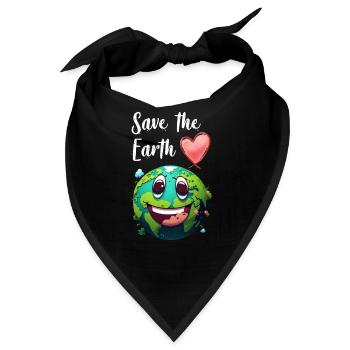 Save the Earth Umweltschutz und Artenschutz - Bandana - Schwarz - Vorne