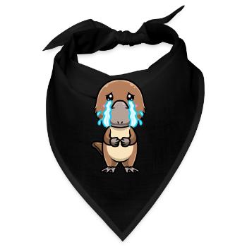 Kawaii Schnabeltier Emoticon - Bandana - Schwarz - Vorne