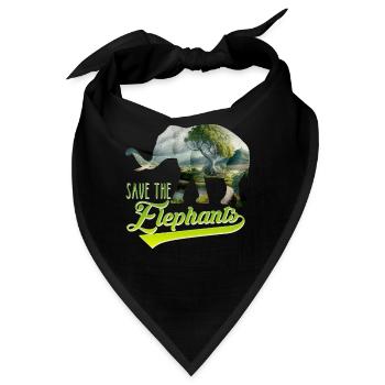 Save the Elephants Artenschutz bedrohte Arten - Bandana - Schwarz - Vorne