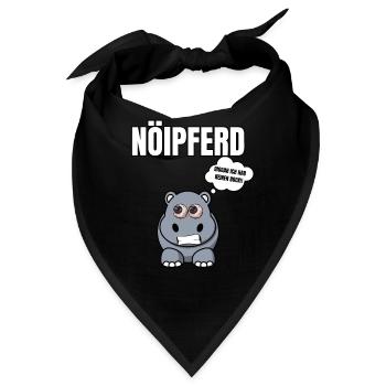 Gelangweiltes Nilpferd / Nölpferd / Keinen Bock - Bandana - Schwarz - Vorne