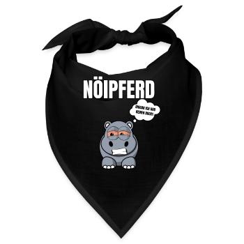 Gelangweiltes Nilpferd / Nölpferd / Keinen Bock - Bandana - Schwarz - Vorne