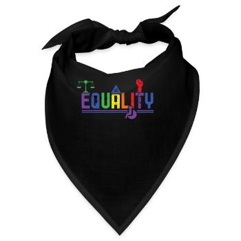 Für Gleichberechtigung Gay LGBTQ Rainbow LGBT Pride Month - Bandana - Schwarz - Vorne
