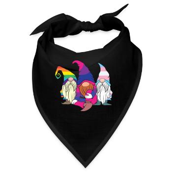 Zwerge Elf LGBTQ Regenbogen LGBT Pride Monat - Bandana - Schwarz - Vorne