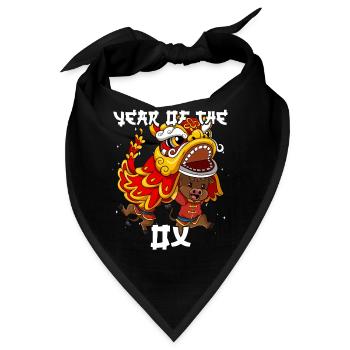 Jahr Des Ochsen Mondneujahrsfest Chinesisches - Bandana - Schwarz - Vorne