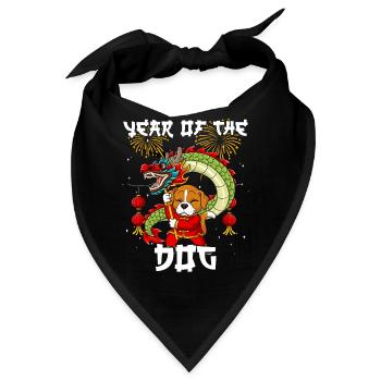 Jahr Des Hundes Mondneujahrsfest Chinesisches - Bandana - Schwarz - Vorne