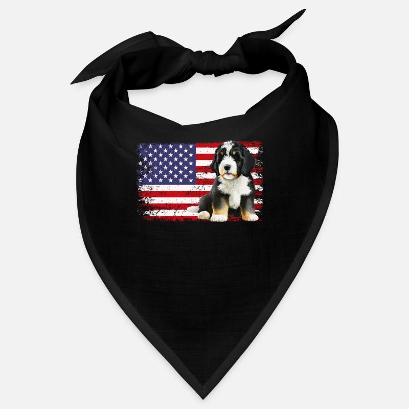 bernedoodle drapeau américain Bandana