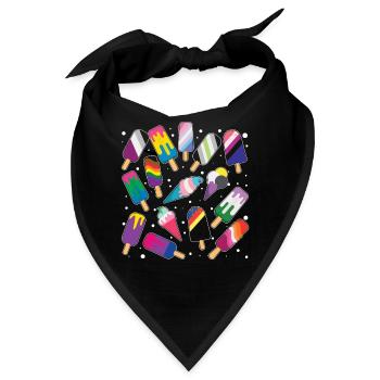 Eis am Stiel Schwul LGBTQ Regenbogen LGBT Pride Monat - Bandana - Schwarz - Vorne
