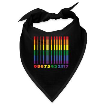Barcode Homosexuell LGBTQ Regenbogen LGBT Pride Monat - Bandana - Schwarz - Vorne