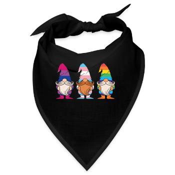 Niedliche Zwerge Elf LGBTQ Regenbogen LGBT Pride Monat - Bandana - Schwarz - Vorne