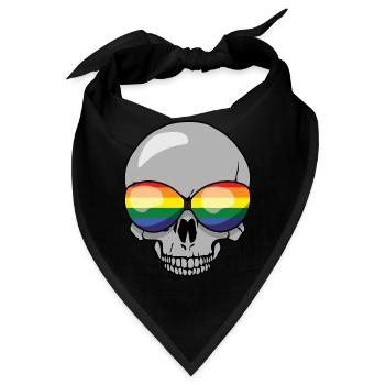 Skelett Homosexuell LGBTQ Regenbogen LGBT Pride Monat - Bandana - Schwarz - Vorne