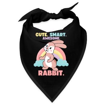 Lustiger Hase mit Regenbogen, Comic - Bandana - Schwarz - Vorne