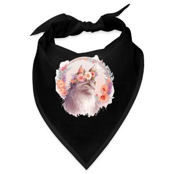 Cute Turkish Angora Cat Flower Crown Cats Pet Kitt - Bandana - Schwarz - Vorne