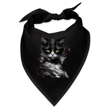Katze Haustier - Bandana - Schwarz - Vorne
